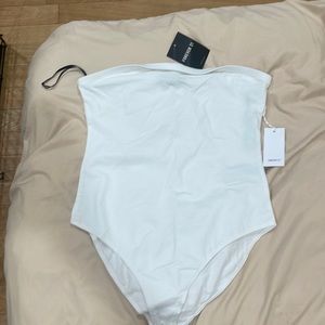 White tube top body suit
